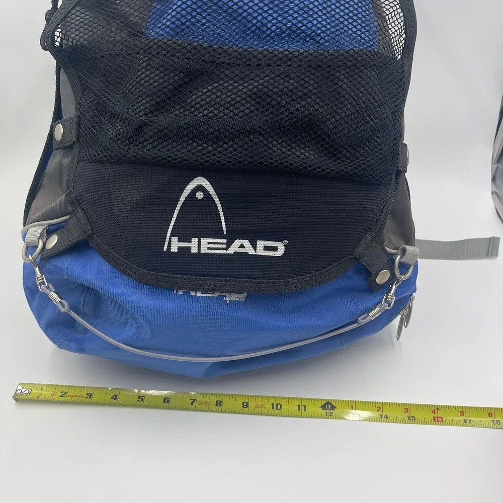 HEAD LiquidMetal Backpack Blue‎ Black Gray Multi-Pocket School Tennis Rocquet